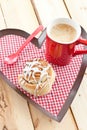 Fresh cinnamon roll and coffee Royalty Free Stock Photo