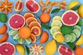 Fresh Citrus Fruit Assortment for Immune System Boost Royalty Free Stock Photo