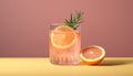 Fresh citrus fruit cocktail in a glass, refreshing summer drink generated by AI Royalty Free Stock Photo