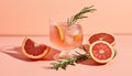Fresh citrus fruit slice in a glass, refreshing summer drink generated by AI Royalty Free Stock Photo