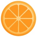Fresh citrus fruit slice icon, round orange cross section illustration Royalty Free Stock Photo
