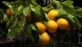 Fresh citrus fruit, a slice of lemon, nature healthy green refreshment generated by AI Royalty Free Stock Photo