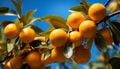 Fresh citrus fruit on tree branch, nature healthy refreshment generated by AI Royalty Free Stock Photo