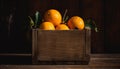 Fresh citrus fruit on wooden table, nature healthy refreshment generated by AI Royalty Free Stock Photo