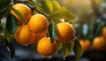 Fresh citrus fruits on a green tree branch in nature generated by AI Royalty Free Stock Photo