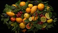 Fresh citrus fruits, nature healthy, juicy, vibrant refreshment for summer generated by AI