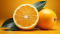 Fresh citrus fruits, nature healthy, vibrant, juicy refreshment generated by AI