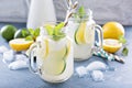 Fresh citrus lemonade in mason jars Royalty Free Stock Photo