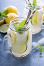 Fresh citrus lemonade in mason jars Royalty Free Stock Photo