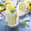 Fresh citrus lemonade in mason jars Royalty Free Stock Photo