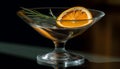 Fresh citrus martini with lemon, lime, and olive generated by AI Royalty Free Stock Photo