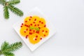 Fresh citrus salad with oranges and pomegranate seeds for winter Royalty Free Stock Photo