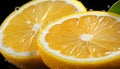 Fresh citrus slice, juicy and vibrant, a taste of summer generated by AI