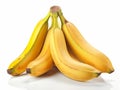 fresh and clean bananas isolated on white background generative AI Royalty Free Stock Photo