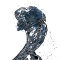 Fresh and clean graphic design element material of isolated 3D rendering of water drop with transparent organic water column