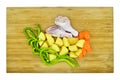 Fresh clean raw chicken legs. Drumsticks and healthy vegetables. Royalty Free Stock Photo