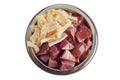 Fresh cleaned and diced offal or barf for your pet