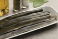 Fresh cleaned raw eels Royalty Free Stock Photo