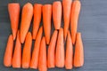 Fresh cleared yellow orange carrot vegetables prepared for cooking healthy organic vegan food