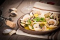 Fresh Cockle clams (Venus, Meretrix) with wine sauce. Portuguese