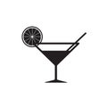 Fresh cocktail icon vector, filled flat sign, solid cocktail glass isolated on white. Symbol, logo illustration.