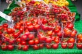 Fresh cocktail tomatoes on display at Broadway Market in Hackney, East London Royalty Free Stock Photo