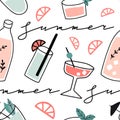 Fresh cocktails seamless pattern Royalty Free Stock Photo