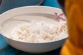 Fresh Coconut Meat in the Bowl for doing Banana Tart