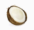 Fresh coconuts isolated on white Royalty Free Stock Photo