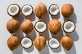 Fresh coconuts presented against a pristine white background Royalty Free Stock Photo