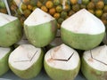 Fresh Coconuts Slightly Cut Open Lid Royalty Free Stock Photo