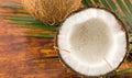 Fresh coconuts in varios forms Royalty Free Stock Photo