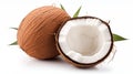 Fresh Coconuts on a white background Royalty Free Stock Photo