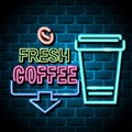 Fresh coffee advertising sign