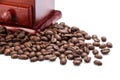 Fresh Coffee Bean And Coffee Bean Grinder Closeup Royalty Free Stock Photo