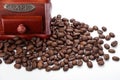 Fresh Coffee Bean And Coffee Bean Grinder Closeup Royalty Free Stock Photo