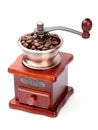 Fresh Coffee Bean And Coffee Bean Grinder Royalty Free Stock Photo