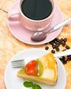 Fresh Coffee Cake Means Cafeteria Refreshment And Cakes Royalty Free Stock Photo