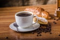 Fresh coffee with croissant Royalty Free Stock Photo