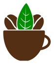 Flat Raster Fresh Coffee Cup Icon