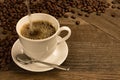 Fresh coffee filled in cup. Royalty Free Stock Photo