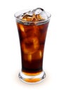 Fresh coke in the glass isolated on a white