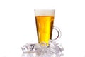 Fresh cold beer with ice and foam Royalty Free Stock Photo