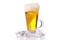 Fresh cold beer with ice and foam Royalty Free Stock Photo