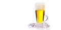 Fresh cold beer with ice and foam Royalty Free Stock Photo