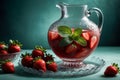 fresh cold compote made from ripe red strawberries Royalty Free Stock Photo