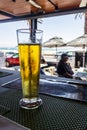 Fresh cold draft beer in a bar in Cape Town