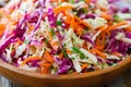 Fresh Coleslaw Salad with green and red cabbage Royalty Free Stock Photo