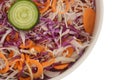 Fresh coleslaw salad made of shredded red and white cabbage and carrots Royalty Free Stock Photo