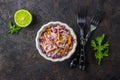 Fresh coleslaw salad made of shredded red and white cabbage and carrots Royalty Free Stock Photo